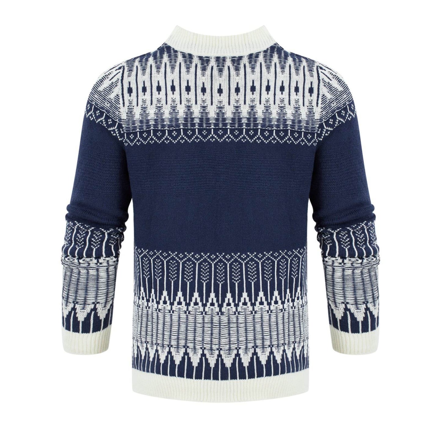 Men's Crewneck Pullover Sweater Unisex Fair Isle Long Sleeve Knitted Sweater - Velora