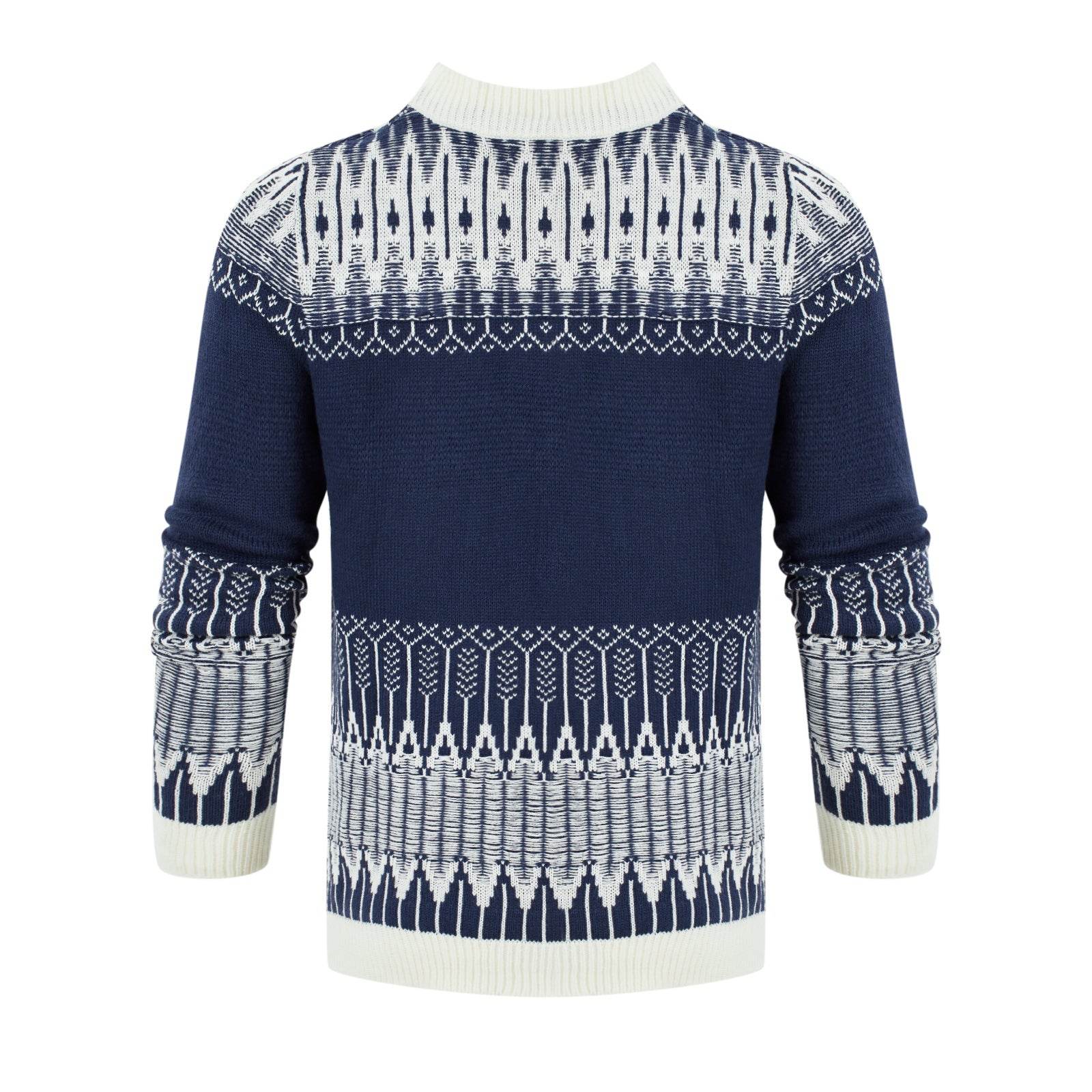 Men's Crewneck Pullover Sweater Unisex Fair Isle Long Sleeve Knitted Sweater - Velora