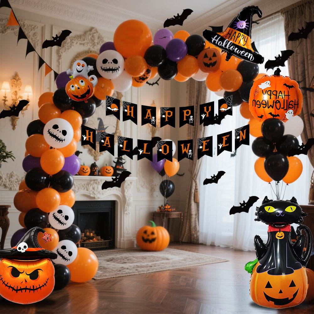 Halloween Hanging Flag Balloon Set Party Decoration Supplies - Velora