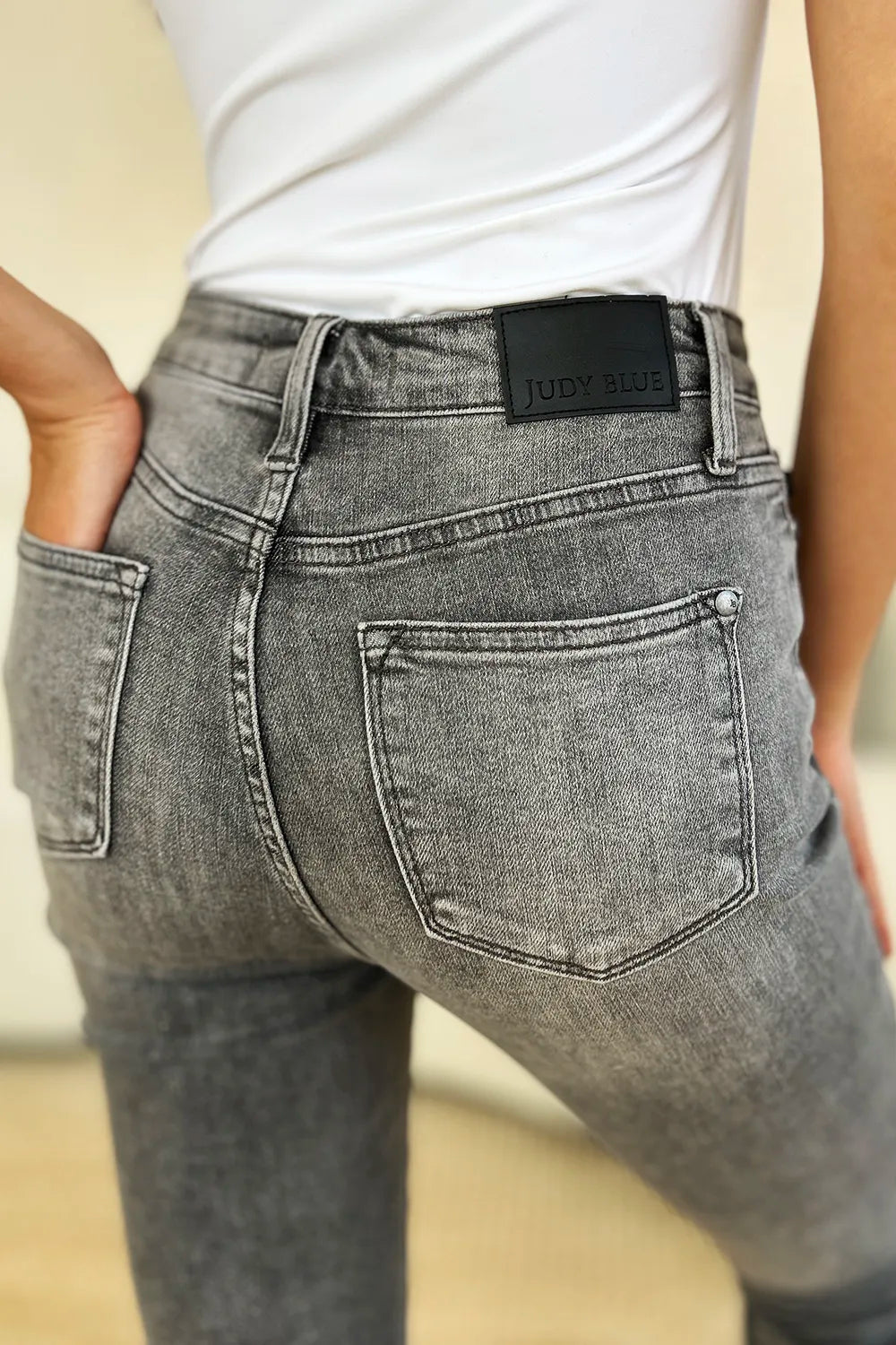 Judy Blue Full Size Button Fly High Waist Cuffed Capris - Velora
