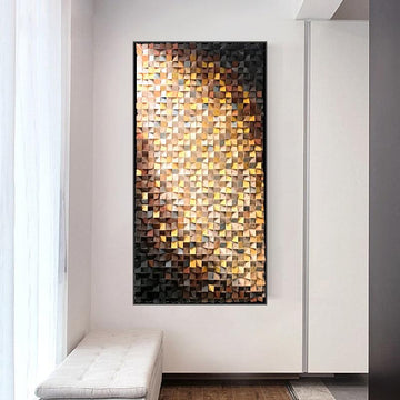Handmade Cork Mosaic Wall Art – 3D Hanging Painting