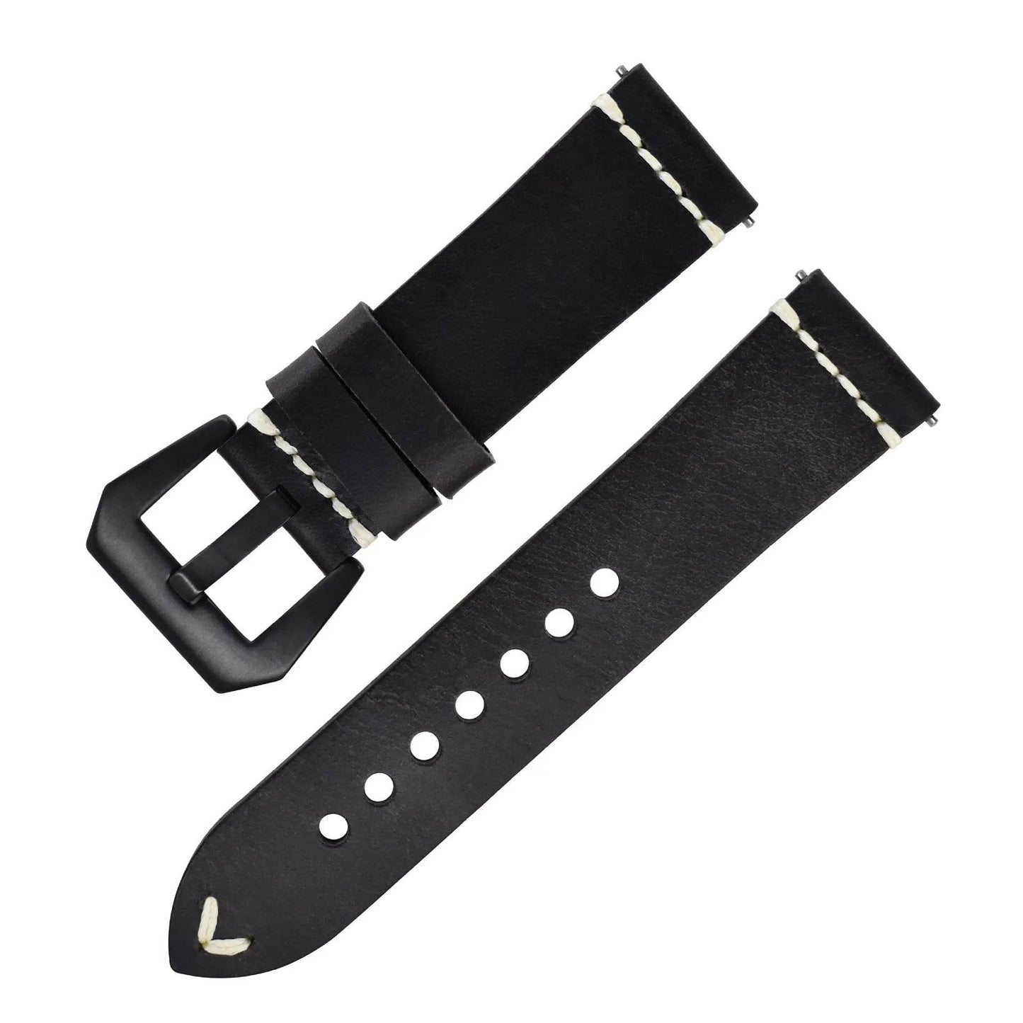 Discoloring Oil Wax Top Layer Cowhide Watch Strap - Velora
