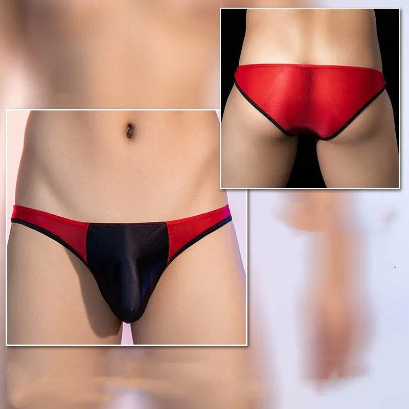 See-through Thin Transparent Silky Men's Low Waist Briefs