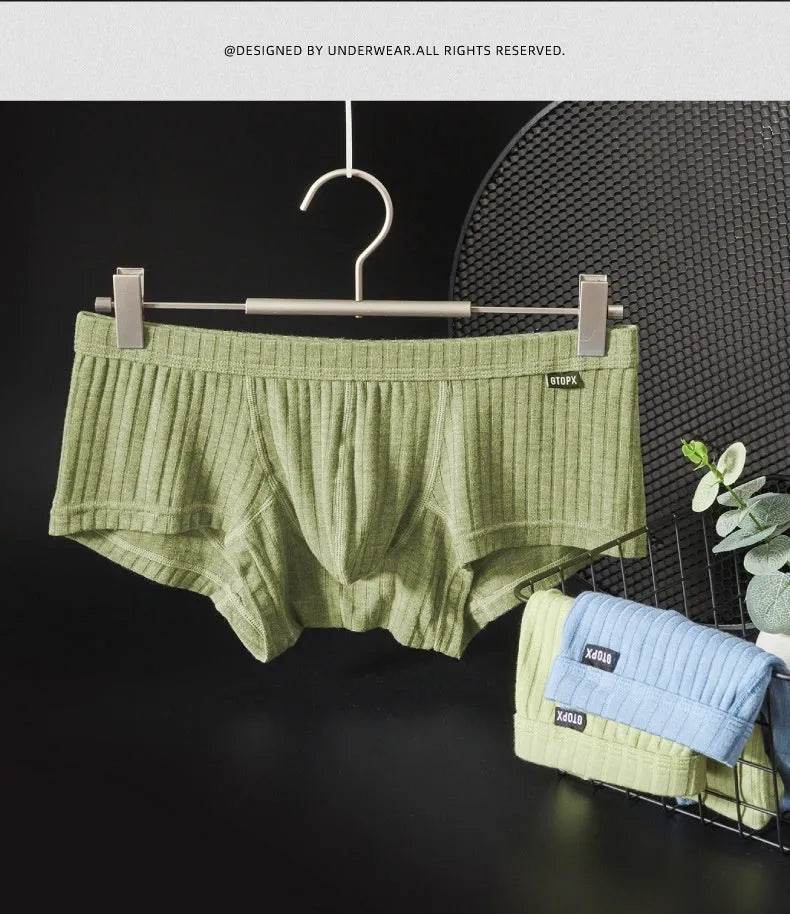 Otopx Men's Low Waist Boxer Briefs with Pouch Breathable Underwear - Velora