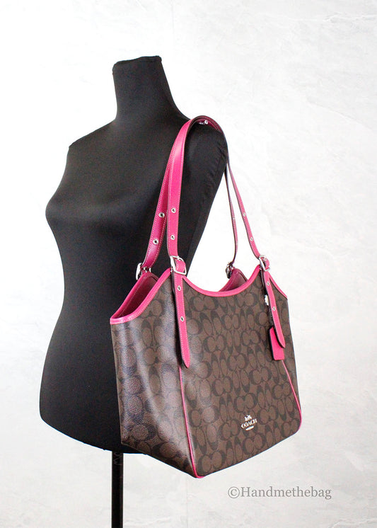 Coach Signature Meadow Canvas Shoulder Tote