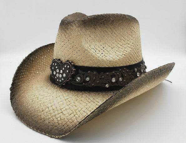 Summer Outdoor Ethnic Style Felt and Straw Cowboy Hat - Velora