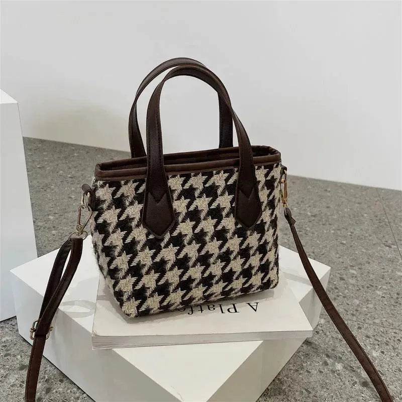 Fashion Houndstooth Shoulder Bags Portable Checkerboard Handbags All-match Messenger Crossbody Bag Women