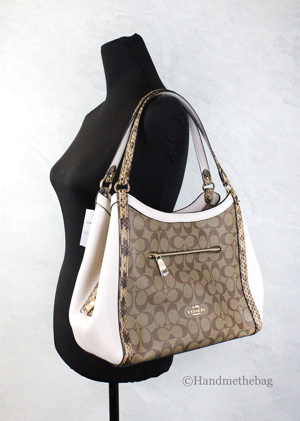 Coach Kristy Serpentine Leather Multi-Section Shoulder Purse