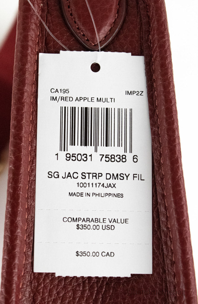 Coach Dempsey Crimson Jacquard Crossbody Patch Bag