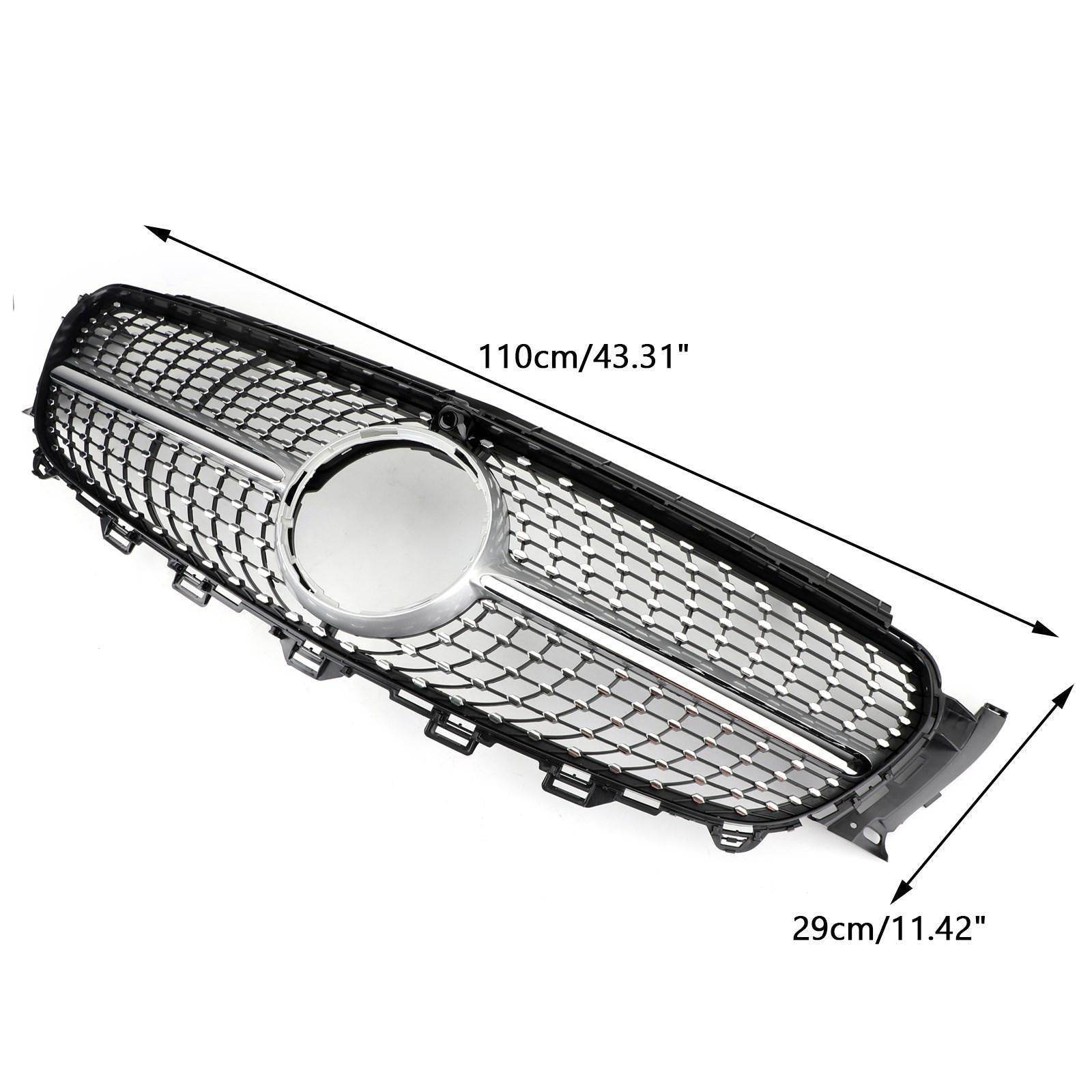 Diamond Silver Edge Front Grille For 2016 To 2019 Mercedes-Benz W213 E300 E400 - Velora