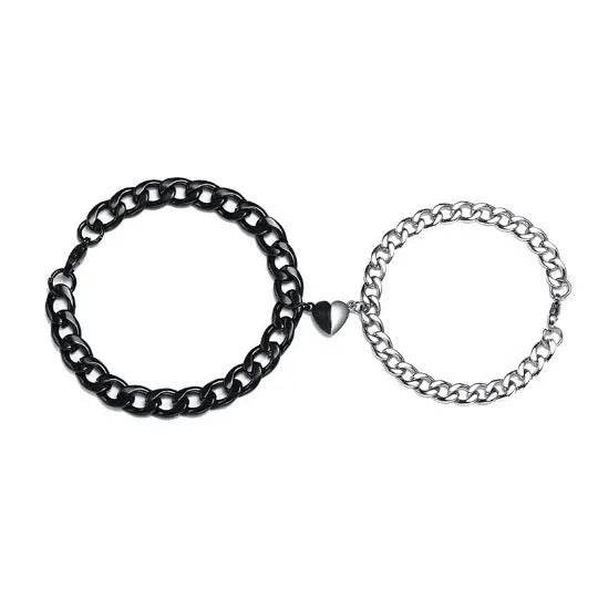 Magnetic Couple Bracelet Suit Cuban Link Chain - Velora