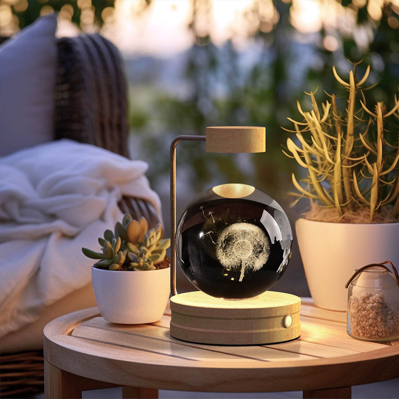 Crystal Ball Cosmic Dinosaur Indoor Night Light USB Power Warm Bedside Light Birthday Gift Night Lamp - Velora