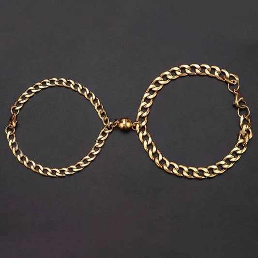 Magnetic Couple Bracelet Suit Cuban Link Chain - Velora