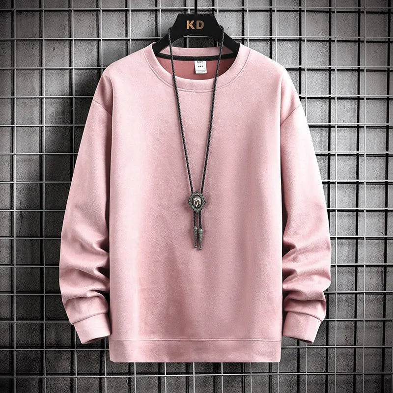 Suede Sweatshirt Men's Spring And Autumn New American Style Pullover - Velora