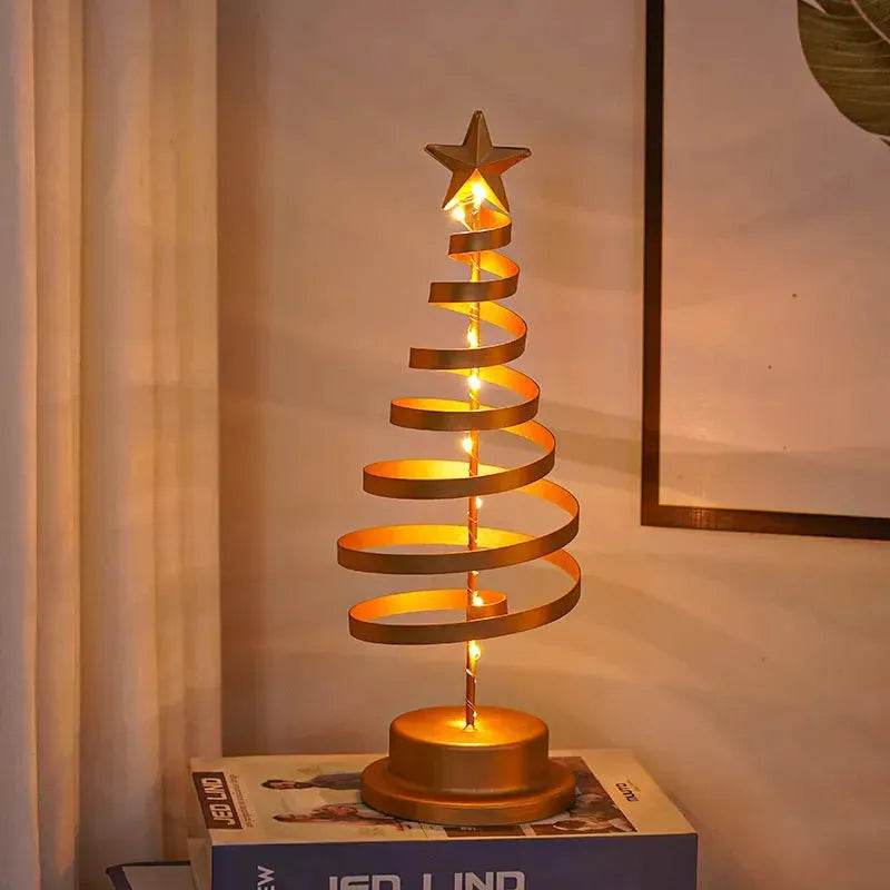Spiral LED Light Christmas Tree Decoration Night Light Ornaments - Velora