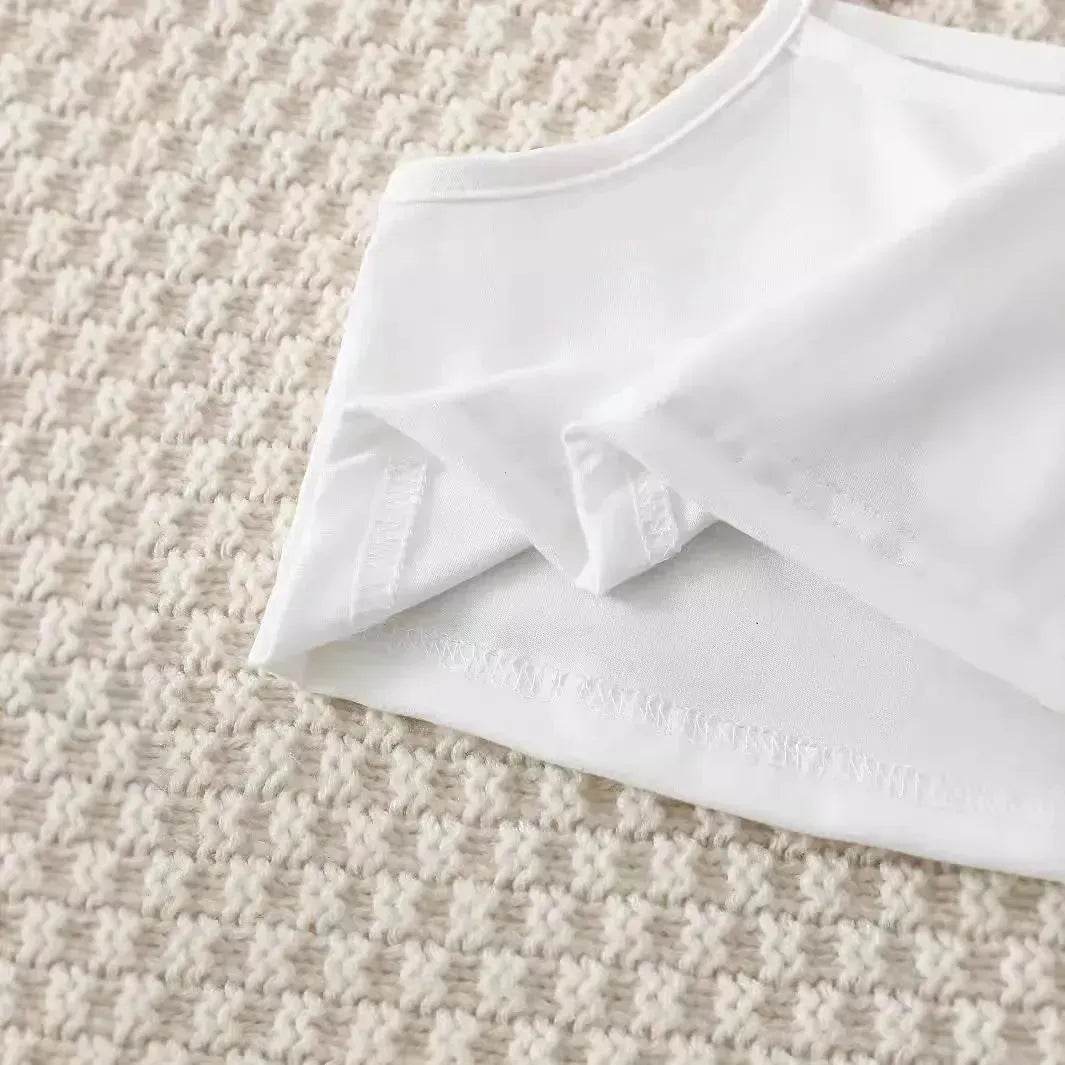 Summer White 3 pcs outfit set for newborn baby girl - Velora