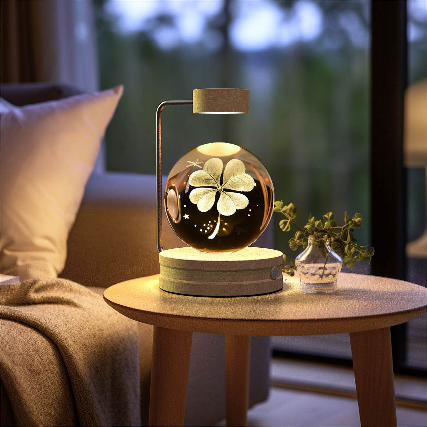 Crystal Ball Cosmic Dinosaur Indoor Night Light USB Power Warm Bedside Light Birthday Gift Night Lamp - Velora