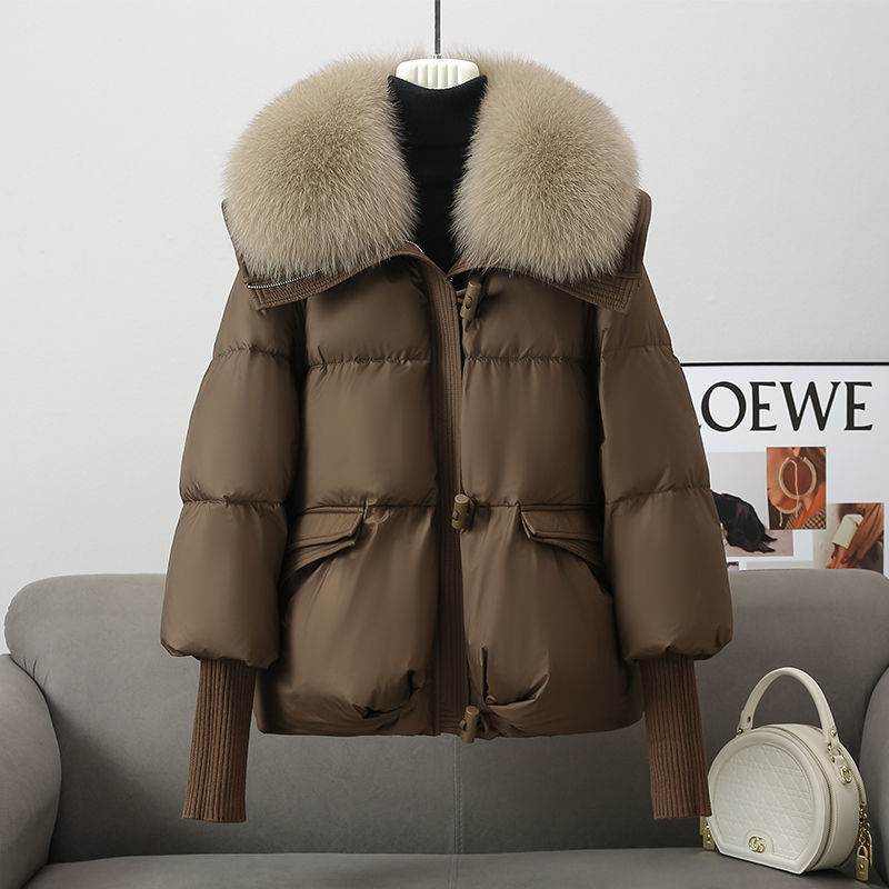 Down Cotton-padded Jacket Women's Short Fur Collar Thickened Coat Winter Clothing - Velora