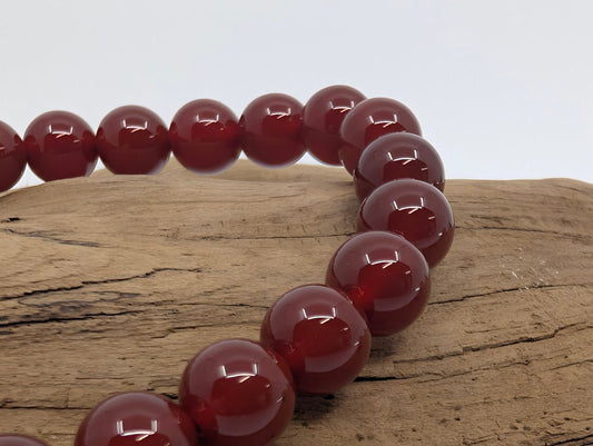 Carnelian Bracelet – 6mm & 8mm Polished Beads