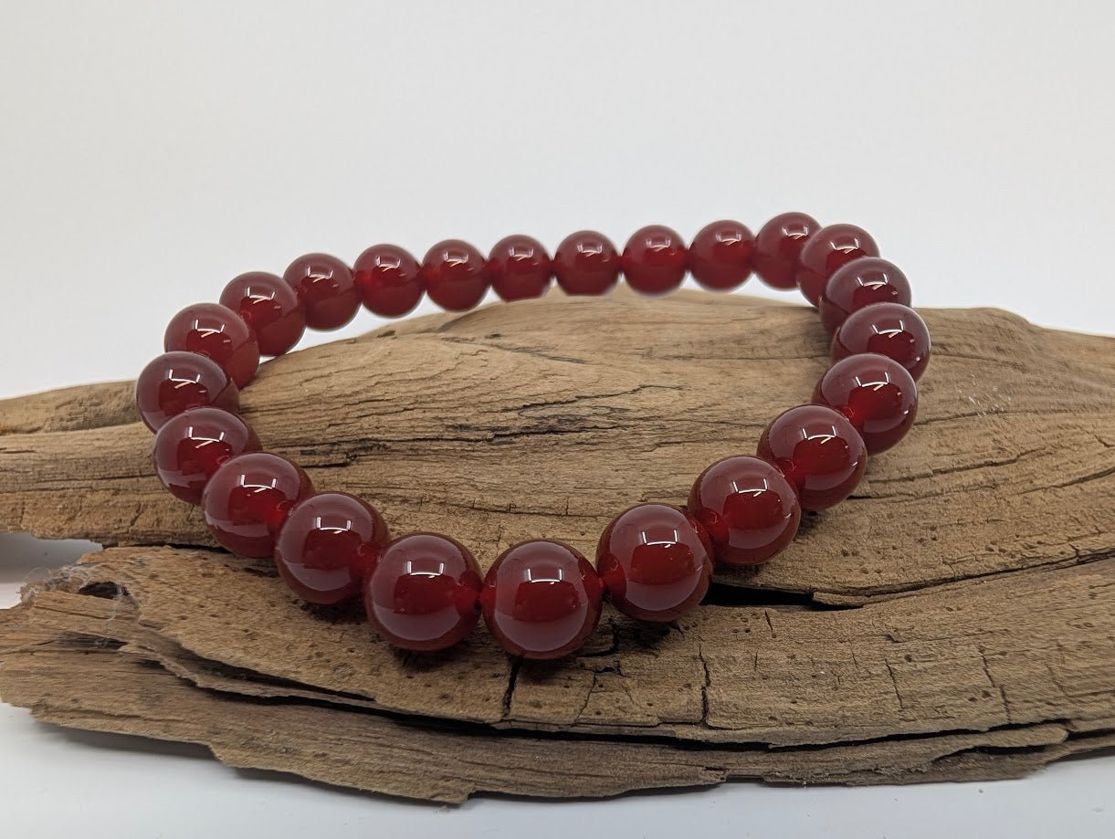 Carnelian Bracelet – 6mm & 8mm Polished Beads