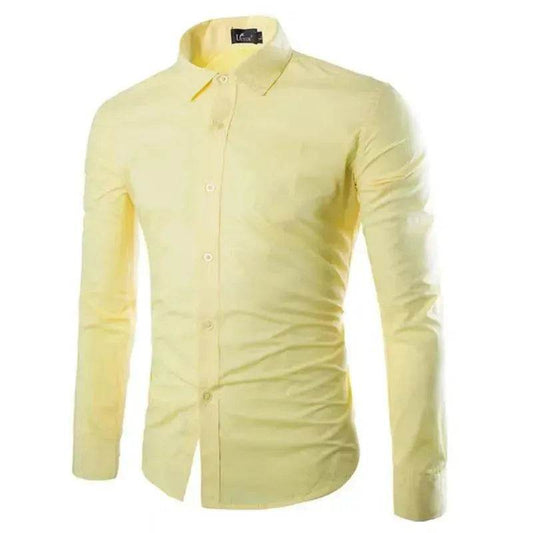 Casual Polo Collar Ironing Free Long Sleeves Shirt For Men - Velora