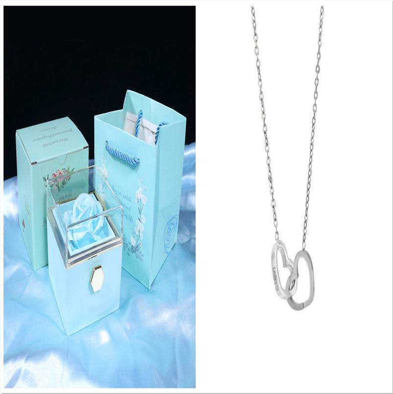 Rotating Soap Flower Rose Gift Box Creative Rotating Rose Jewelry Packaging Box Valentine's Day Gift For Women - Velora