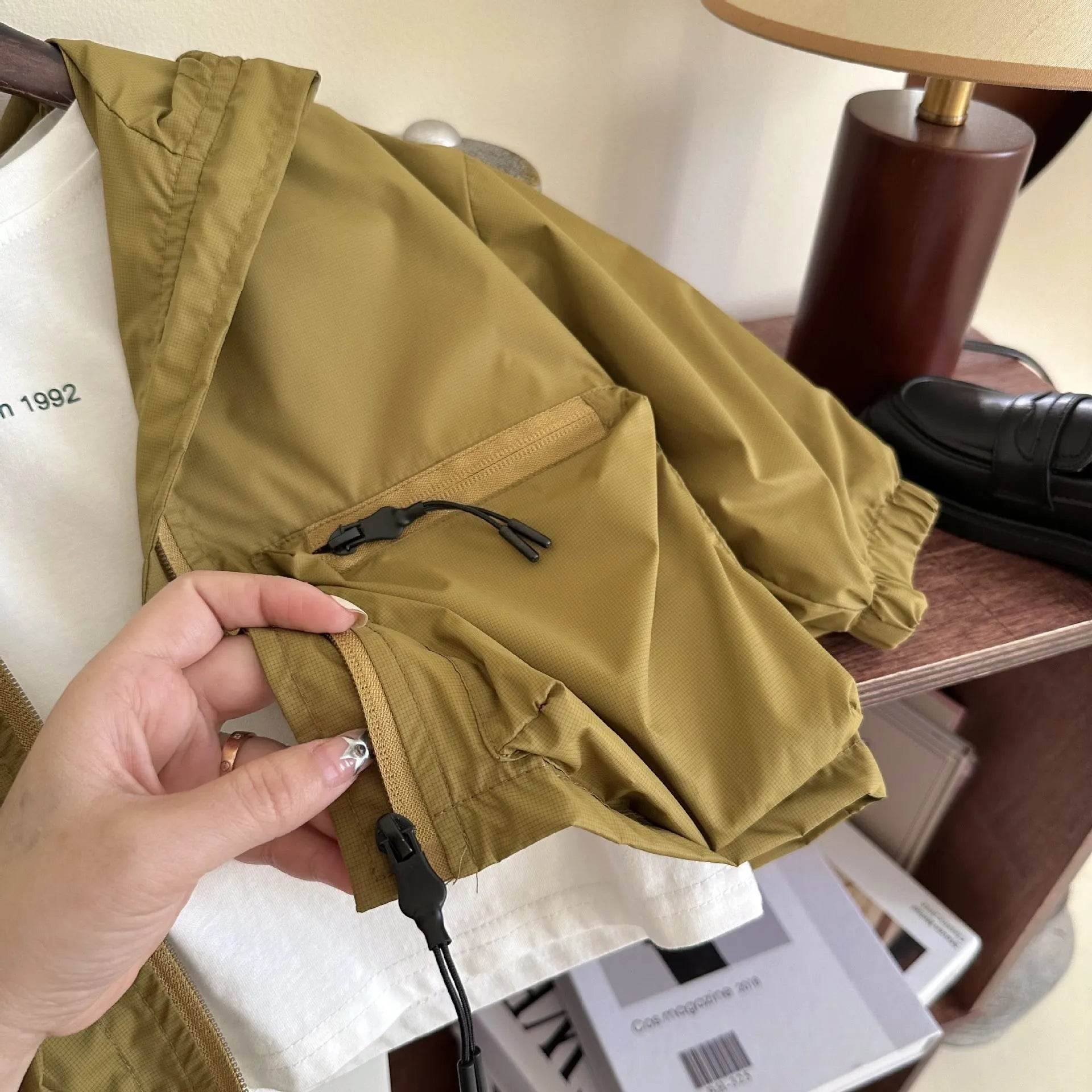 Boy Solid Color Short Hood Shell Jacket - Velora