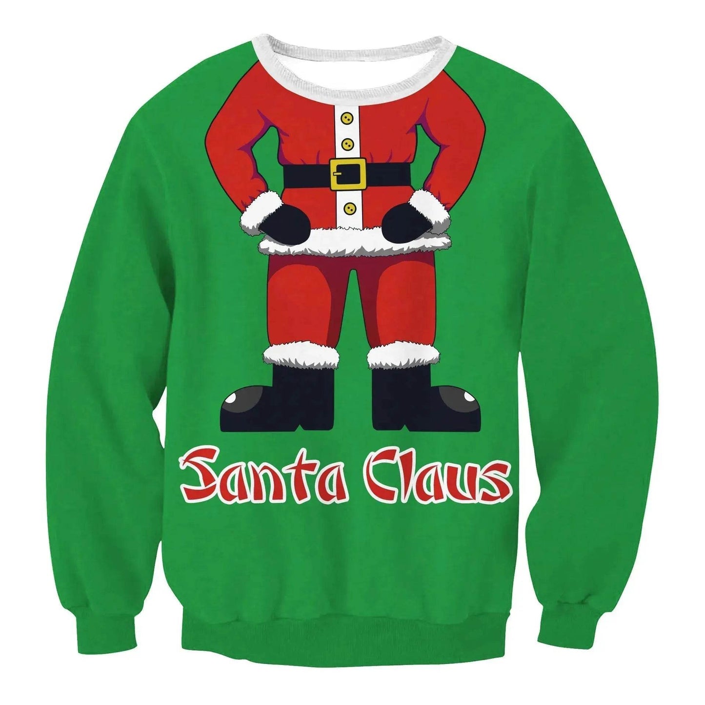 Autumn Winter Fashion Ugly Christmas Sweater Santa Elf Funny Pullover Womens Mens Print Sweaters Tops Clothing - Velora