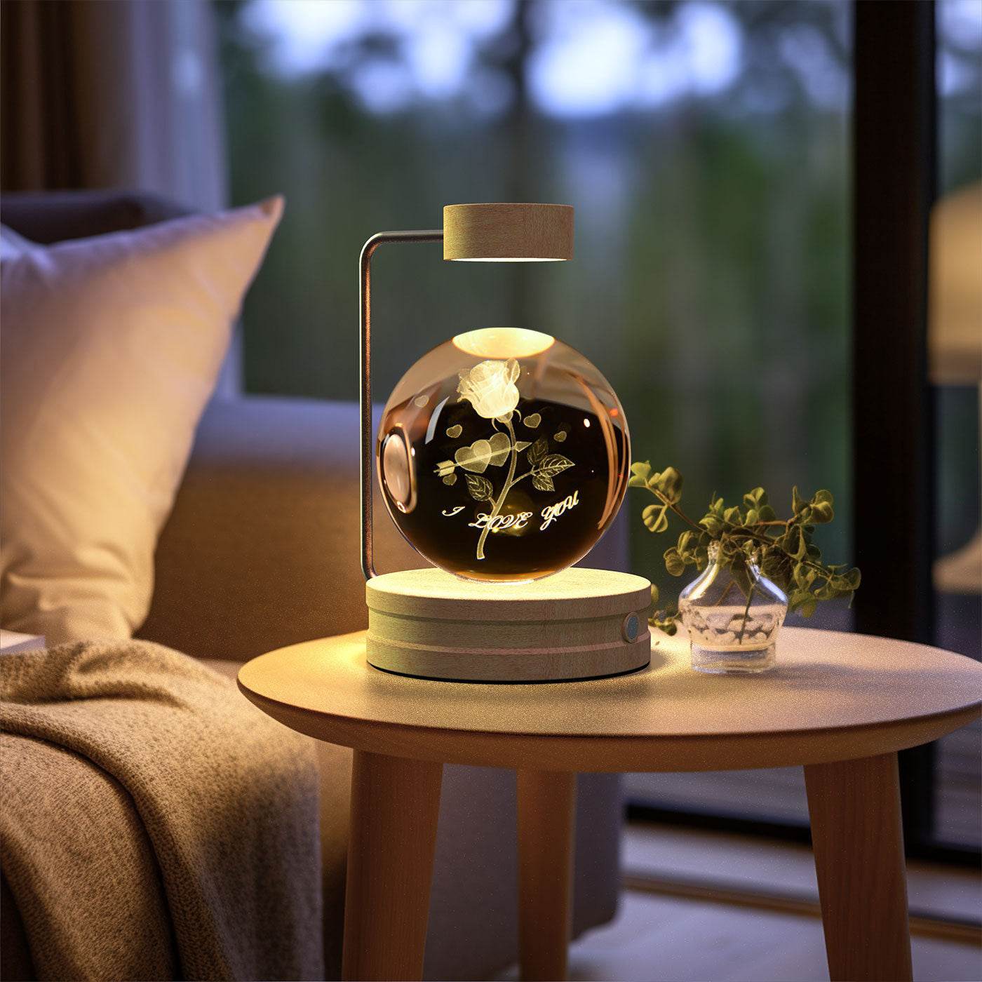 Crystal Ball Cosmic Dinosaur Indoor Night Light USB Power Warm Bedside Light Birthday Gift Night Lamp - Velora