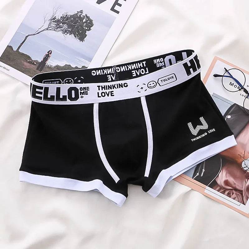 Men's Cotton Boxer Briefs Trendy Breathable Low waist underwear - Velora