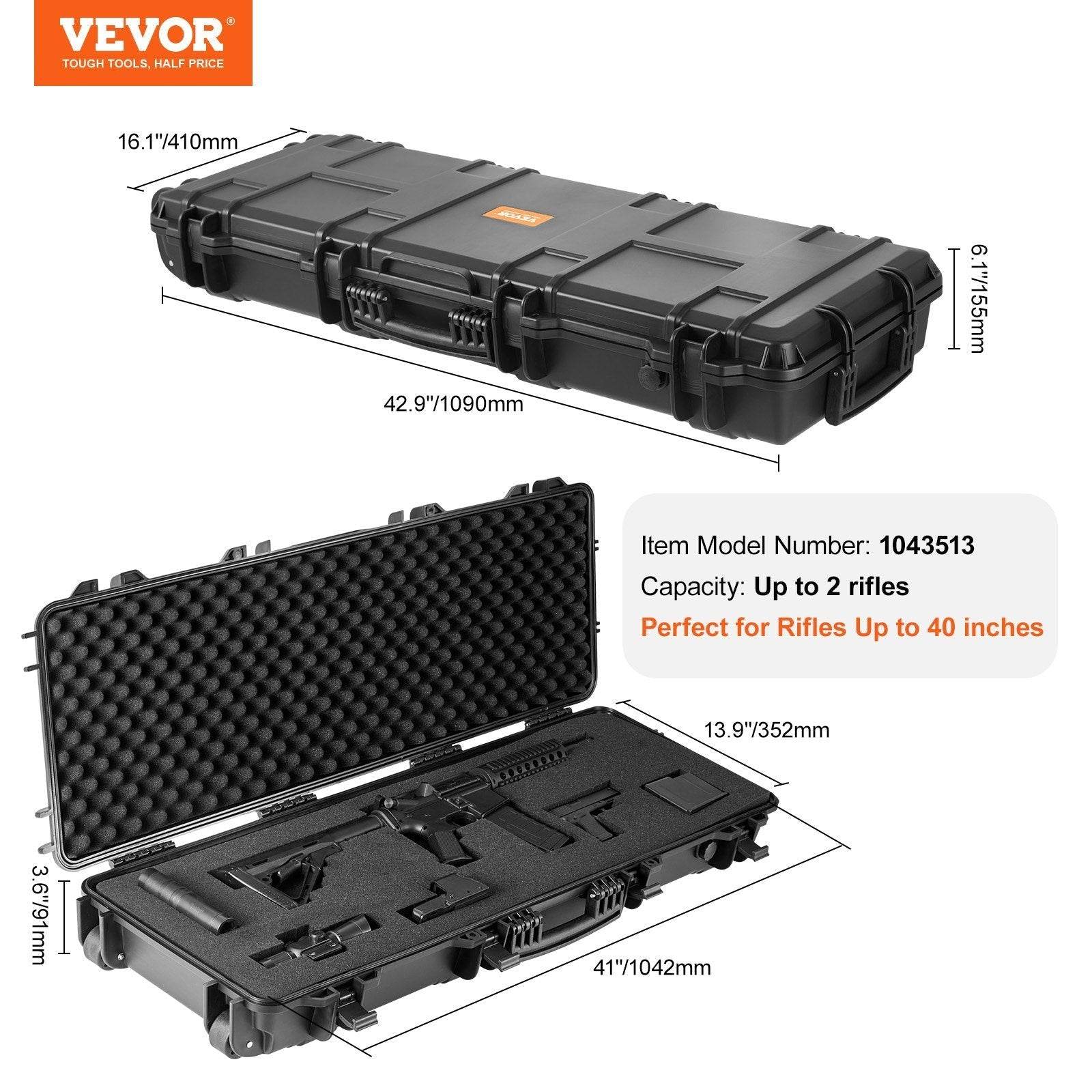 VEVOR Heavy Duty Hard Rifle Case Wheel Tactical Range Case Weapon Care and Accessories - Velora