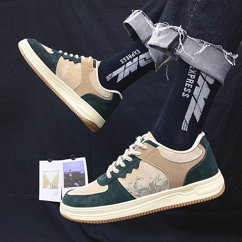 Lace-up Casual Shoes Men Soft Thick Sole Fashion Comfortable Breathable Flats Sneakers Student Platform Outdoor Walking Shoes - Velora