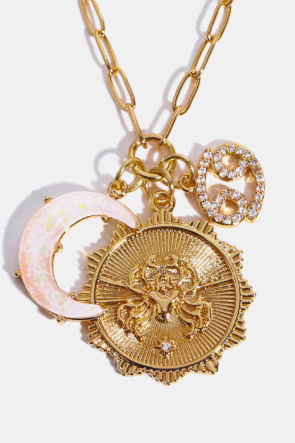 Constellation and Moon Pendant Copper Necklace - Velora