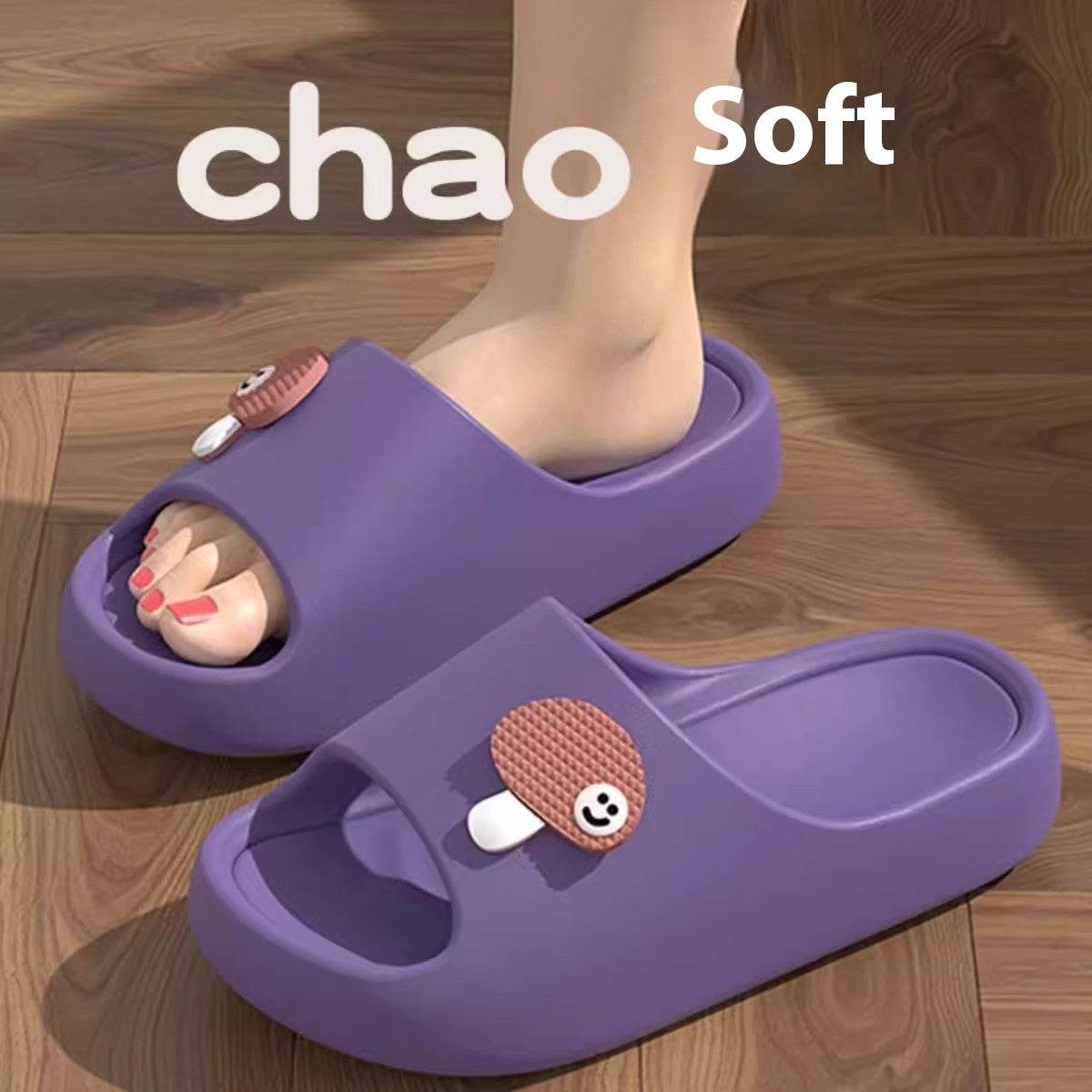 Cute Cartoon Dog Slippers Non-slip Floor Bathroom Slipper Summer Women's House Shoes - Velora