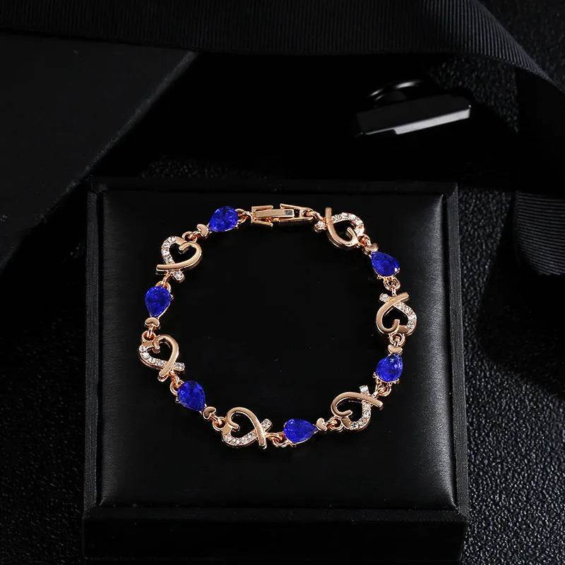 Hollow Love Bracelet With Rhinestones Fashion Temperament Heart-shaped Bracelet For Valentine's Day Gift Jewelry - Velora