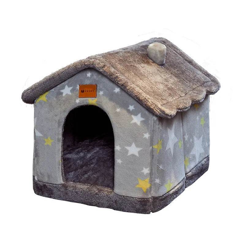 Foldable Dog House Pet Cat Bed Winter Dog Villa Sleep Kennel Removable Nest Warm Enclosed Cave Sofa Pets Supplies - Velora
