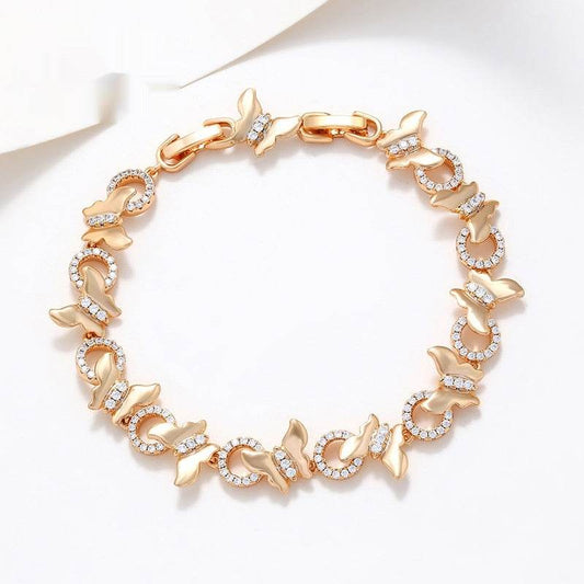 Copper Inlaid Zircon Smart Butterfly Stitching Bracelet European And American High-grade Bracelet - Velora