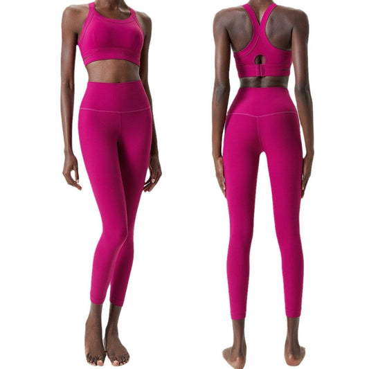 2pcs set Yoga Clothes Sleeveless Crop Workout top and Gym Leggings - Velora