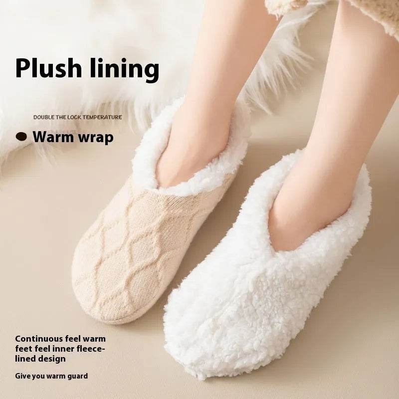 Winter Warm Short Cotton Slipper Socks Unisex Thicken Thermal Plush Home Floor Sock Soft Non-slip Grip Fuzzy Floor Fluffy Socks - Velora