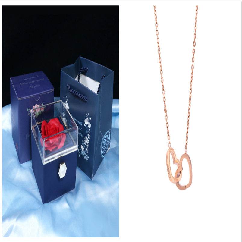 Rotating Soap Flower Rose Gift Box Creative Rotating Rose Jewelry Packaging Box Valentine's Day Gift For Women - Velora