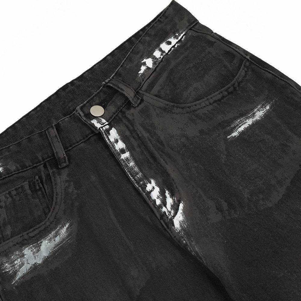 Punk Waste Soil Distressed Men Denim jeans pant Straight-leg Trousers - Velora