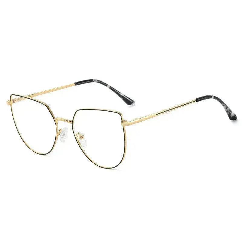 Women's Plate Anti-Blue Light Glasses Fashion Metal Large Frame - Velora