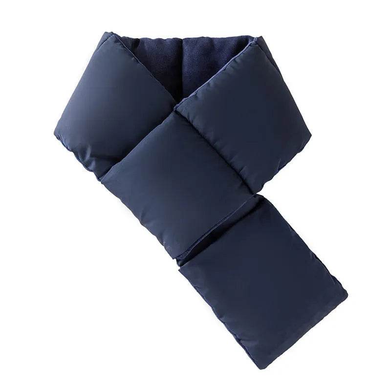 Warm Cross-design Pocket Scarf For Women Winter Outdoor Sports Skiing Cold-proof Down Cotton Plus Velvet Short Scarf - Velora