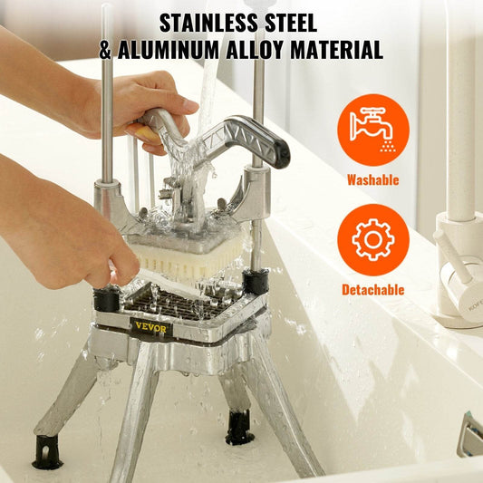 Blade Heavy Duty Professional Food Dicer Kattex French Fry Cutter Onion Slicer Stainless Steel For Tomato Peppers Potato Mushroom - Velora