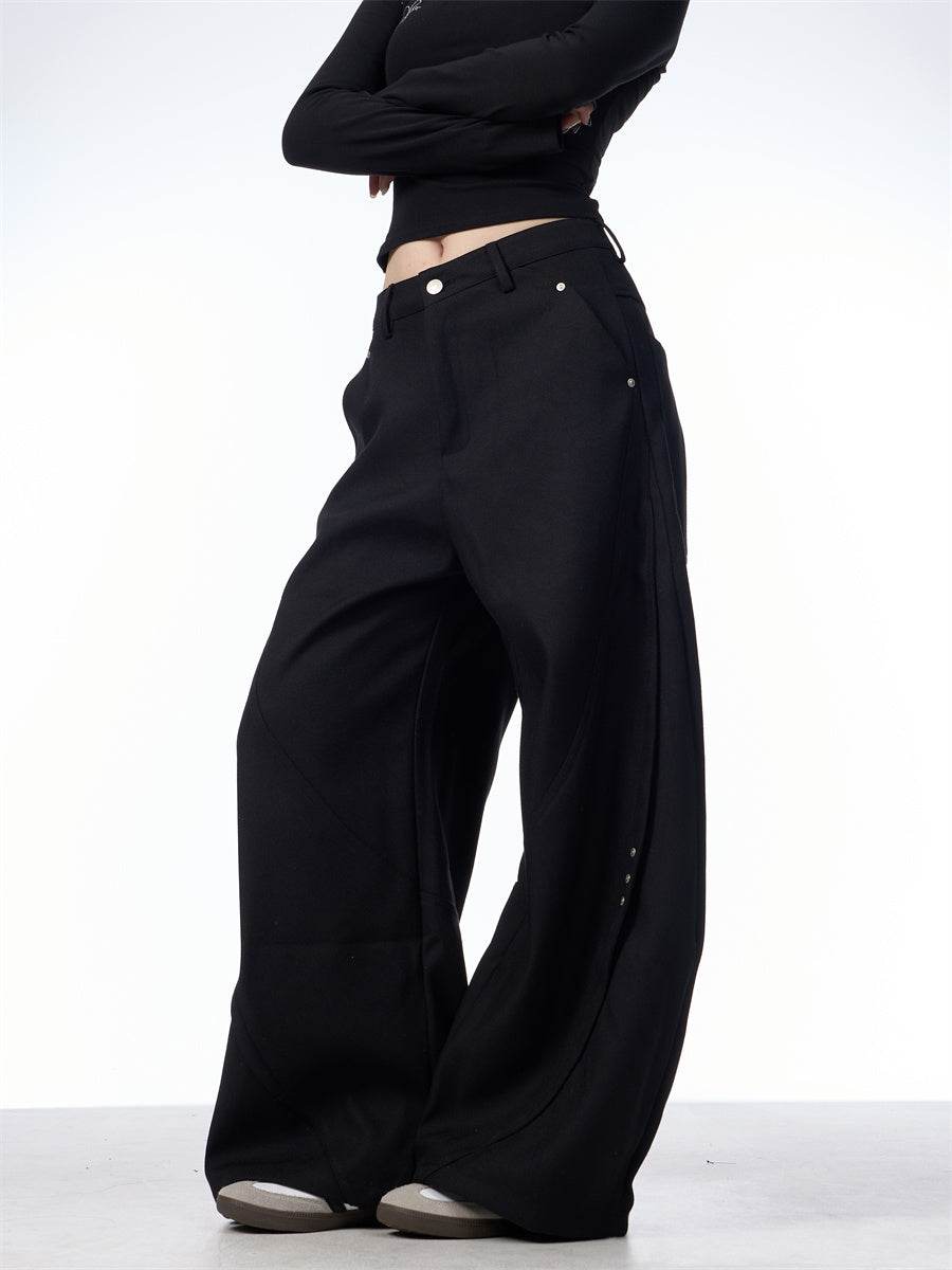 Stitching Machete Casual Pants Women's Wide-leg Trousers - Velora