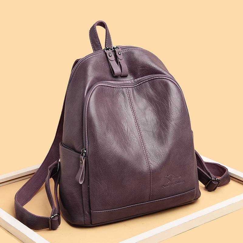 Teen Girls Portable Leather Picnic School Travel Backpack - Velora