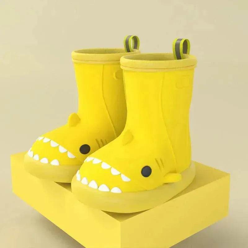 Children Boys Girls Cute Cartoon Waterproof Shoes Safety Rubber Shark Slippers Kids Rain Boots - Velora