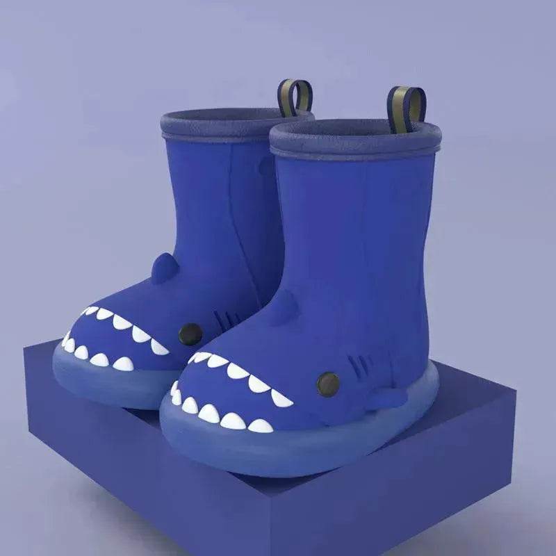 Children Boys Girls Cute Cartoon Waterproof Shoes Safety Rubber Shark Slippers Kids Rain Boots - Velora