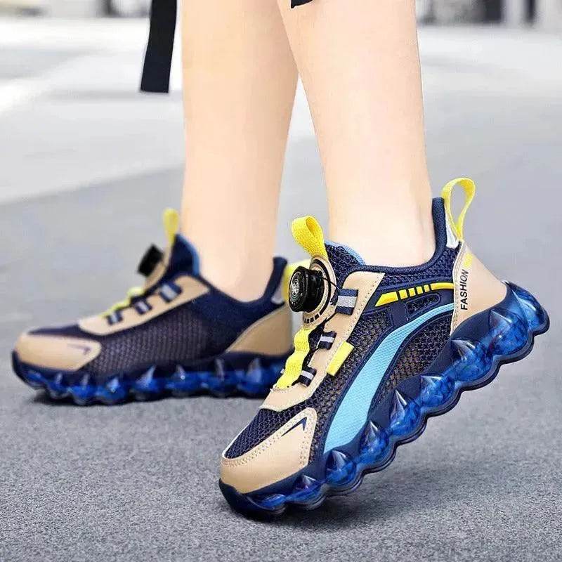 Children's Sports Rotating Buckle Single Mesh Shoes - Velora