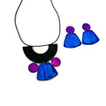 Chunky Art Deco Jewelry Set in Black, Blue Purple - Velora Luxury Fashion